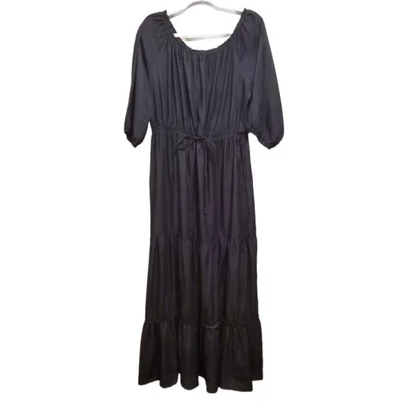 J Gee | Dresses | J Gee Blue Denim Tiered Ruffled Maxi Dress Size Large |  Poshmark